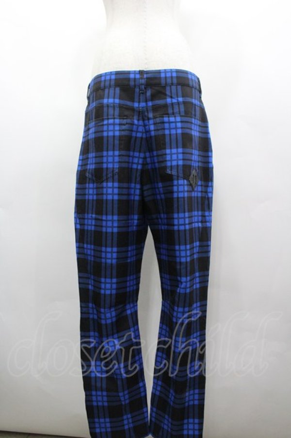 画像3: HELL CAT PUNKS / ZIPポケットチェックパンツ M ブルー I-26-03-25-094-PU-PA-SA-ZI (3)