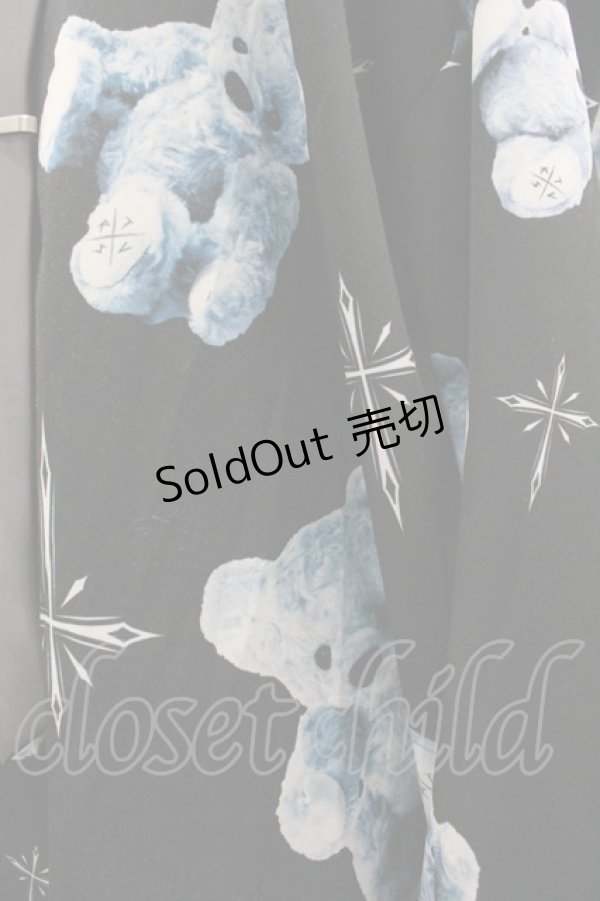 画像4: TRAVAS TOKYO / ベアプリントZIPシャツ  サックスＸ黒 I-26-03-25-010-PU-BL-SA-ZI (4)