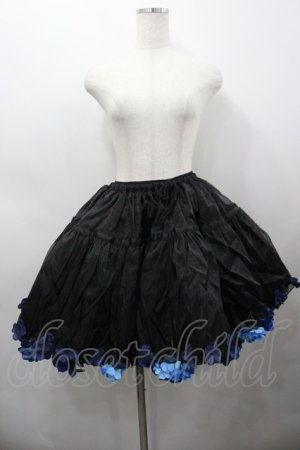 画像: Boguta / 薔薇モチーフオーガンジーパニエ  黒Ｘ青 I-26-03-25-103-0-SK-SA-ZI