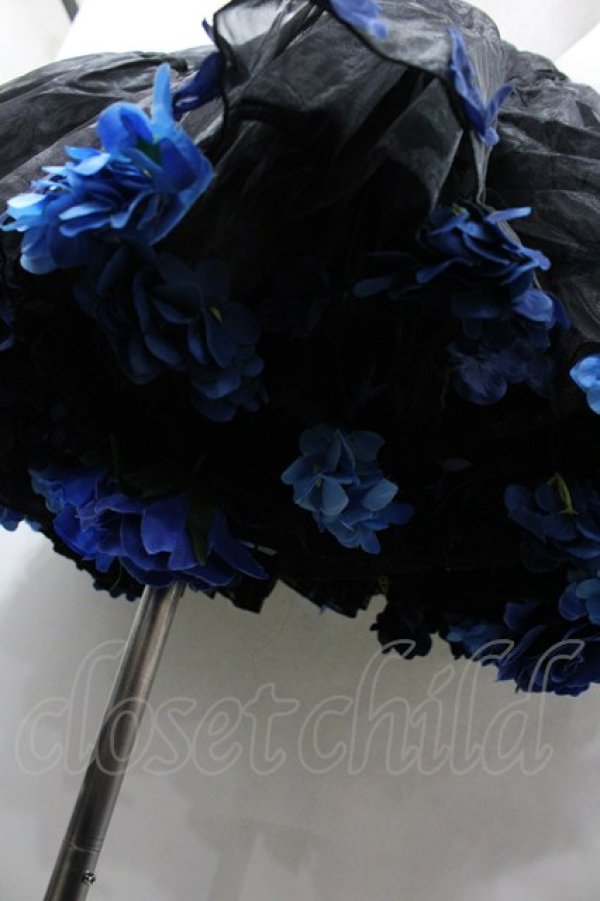 画像2: Boguta / 薔薇モチーフオーガンジーパニエ  黒Ｘ青 I-26-03-25-103-0-SK-SA-ZI (2)