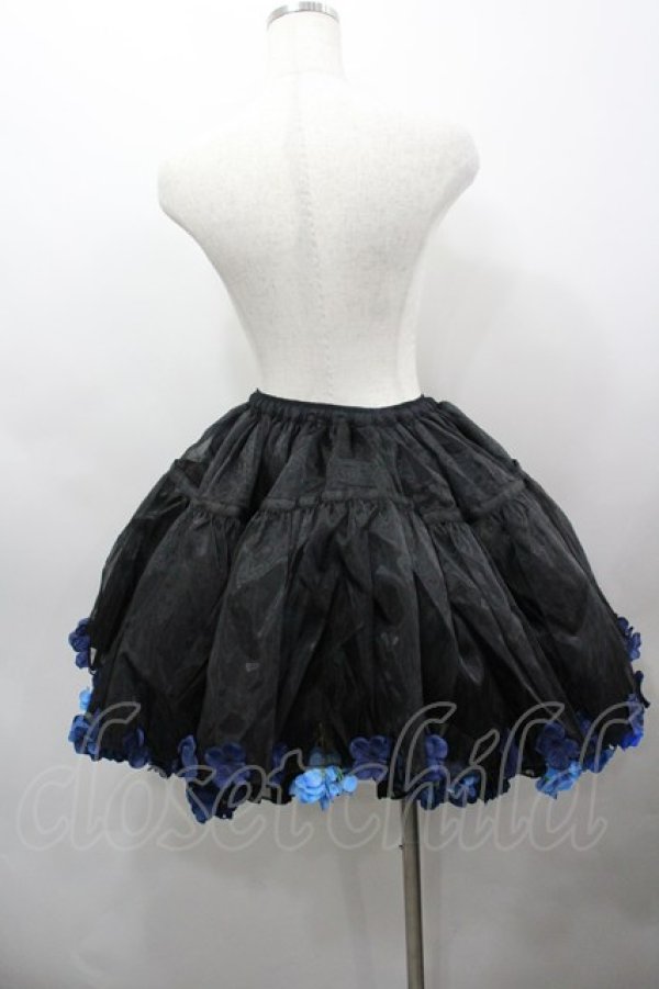 画像3: Boguta / 薔薇モチーフオーガンジーパニエ  黒Ｘ青 I-26-03-25-103-0-SK-SA-ZI (3)