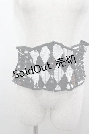 画像: ATELIER PIERROT / Diamond Circus Corset F 黒×白 I-26-03-25-104-EL-SK-SA-ZI
