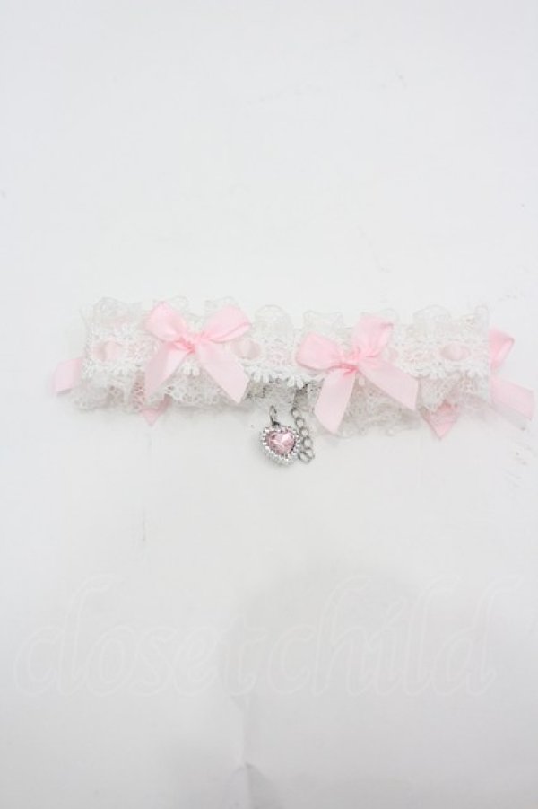 画像1: LOLITAその他(お買取対象外) / リボンレースチョーカー  ピンク I-26-03-25-105-LO-AC-TE-ZI (1)