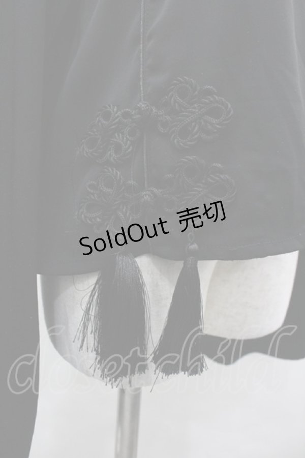 画像3: AdaNous / 咲き誇る チャイナ風ブラウス  黒 I-26-03-25-011-PU-BL-SA-ZI (3)