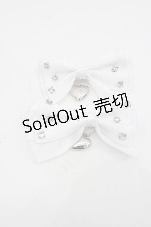 画像: LOLITAその他(お買取対象外) / ハートチャームリボンクリップ  白 I-26-03-25-112-LO-OP-TE-ZI