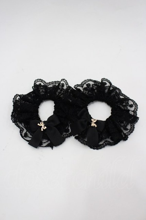 画像1: m petit by misako / TT*AM2Pシュシュ  黒 I-26-03-25-114-LO-ZA-TE-ZI (1)