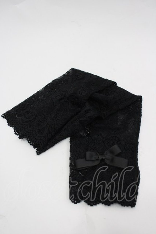 画像1: m petit by misako / AMレースロングアームカバー  黒 I-26-03-25-116-LO-ZA-TE-ZI (1)