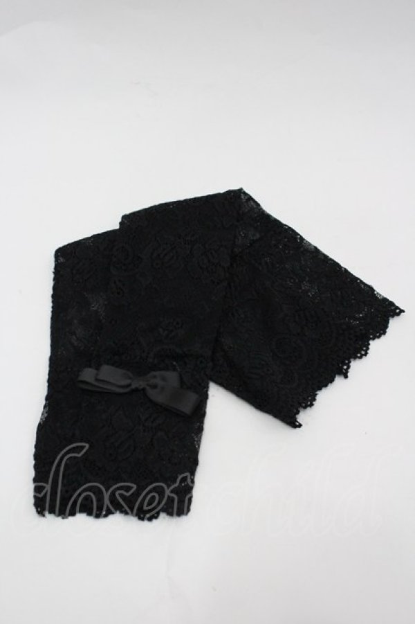 画像2: m petit by misako / AMレースロングアームカバー  黒 I-26-03-25-116-LO-ZA-TE-ZI (2)