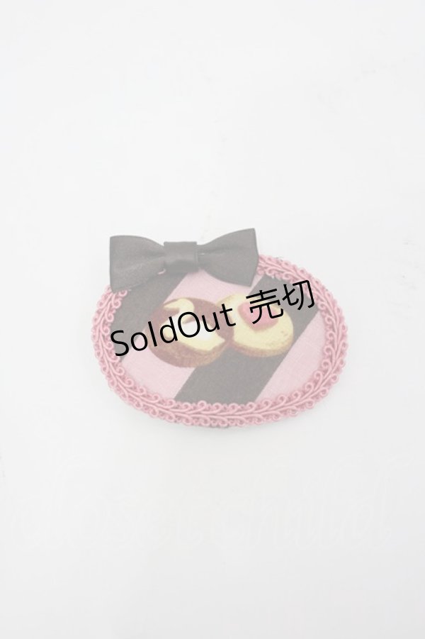 画像1: LOLITA / クッキー柄クリップ  ピンク×ブラウン I-26-03-25-117-LO-AC-TE-ZI (1)