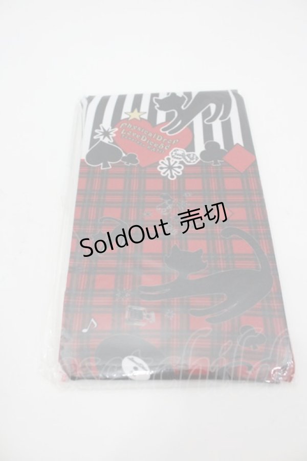 画像1: Physical Drop / タータンキャット柄タイツ  赤×黒×白 I-26-03-25-120-LO-ZA-TE-ZI (1)