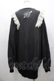 画像2: TRAVAS TOKYO / RUEL ANGELショルダーフリルスウェット  黒ｘ白 I-26-03-25-021-PU-TO-SA-ZI (2)