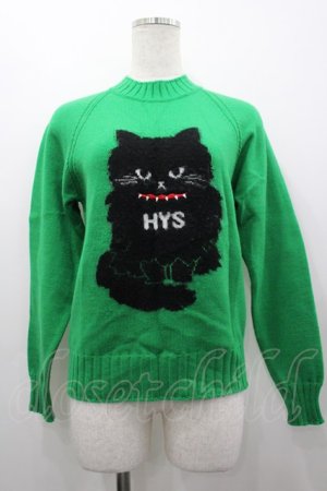 画像: HYSTERIC GLAMOUR /ACK CATジャカードセーター  グリーン I-26-03-25-022-PU-TO-SA-ZI