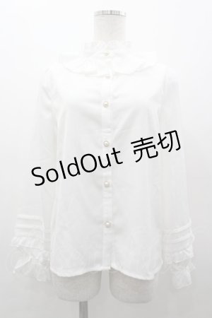 画像: axes femme kawaii / ピンタック袖デザインブラウス M 白 I-26-03-25-003-AX-BL-SA-ZI