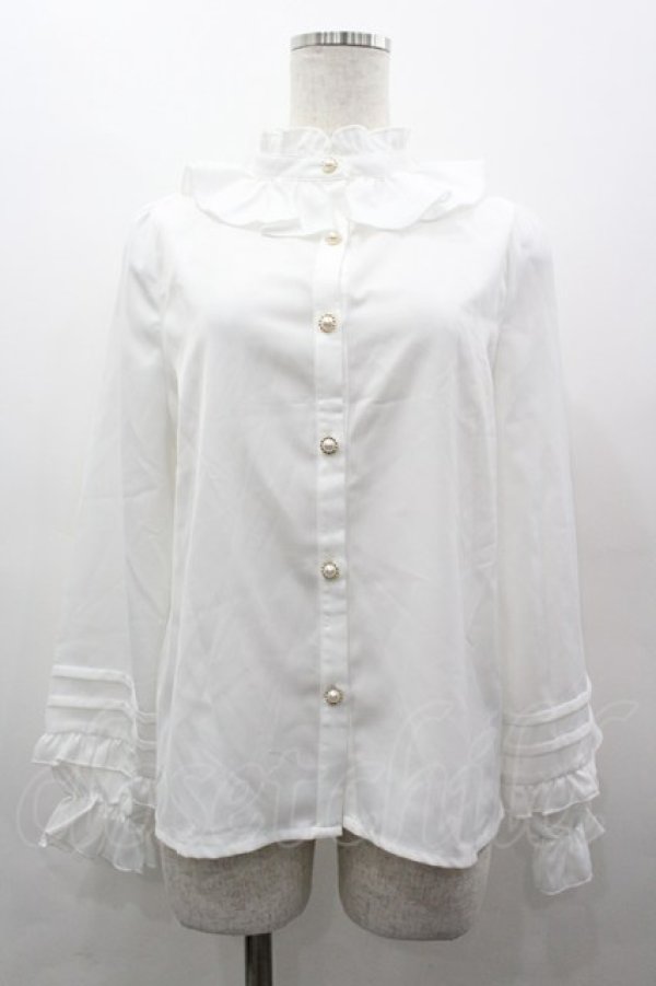 画像1: axes femme kawaii / ピンタック袖デザインブラウス M 白 I-26-03-25-003-AX-BL-SA-ZI (1)