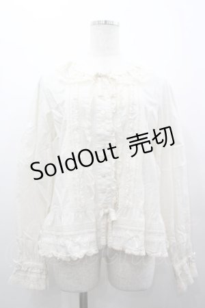 画像: PINK HOUSE / ピンタックレース長袖ブラウス  生成り I-26-03-25-024-LO-BL-SA-ZI