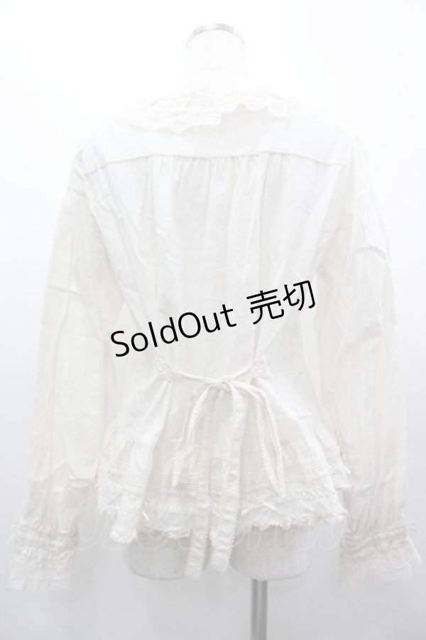 画像2: PINK HOUSE / ピンタックレース長袖ブラウス  生成り I-26-03-25-024-LO-BL-SA-ZI (2)