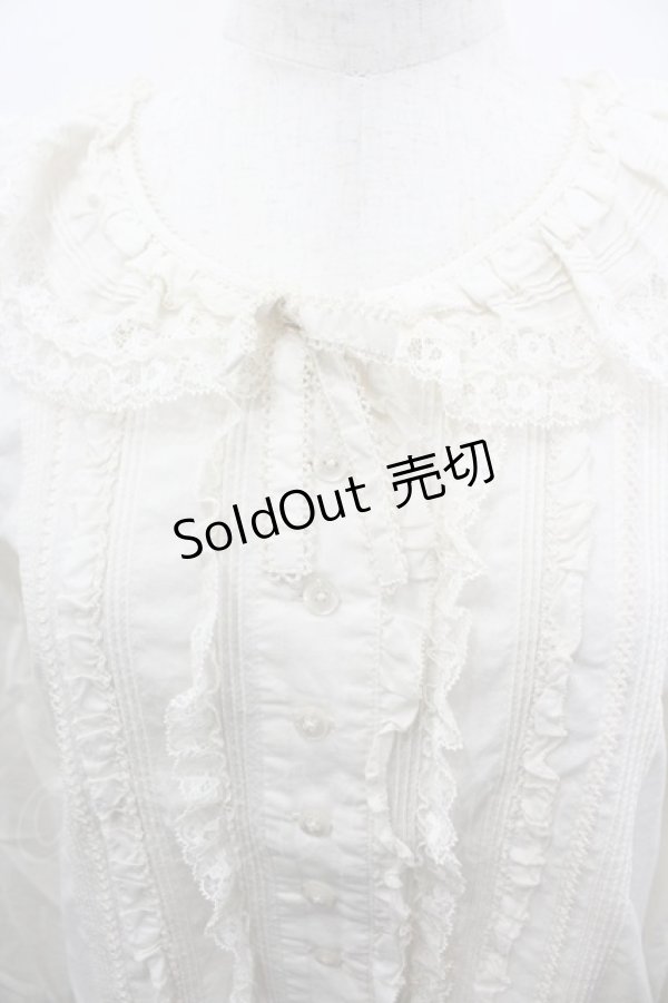 画像3: PINK HOUSE / ピンタックレース長袖ブラウス  生成り I-26-03-25-024-LO-BL-SA-ZI (3)