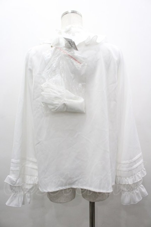 画像2: axes femme kawaii / ピンタック袖デザインブラウス M 白 I-26-03-25-003-AX-BL-SA-ZI (2)