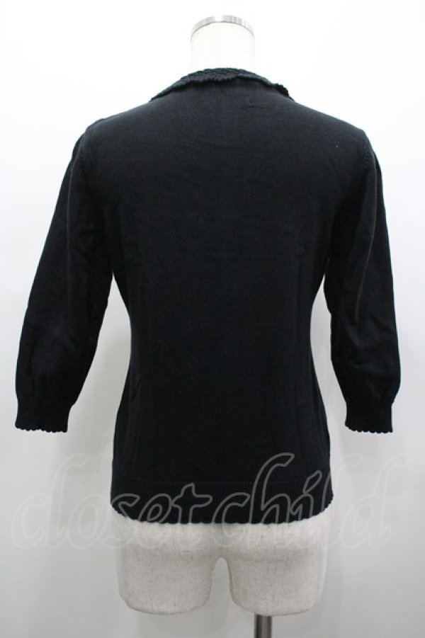 画像2: PINK HOUSE / 雛菊モチーフニットカーディガン  黒 I-26-03-25-027-LO-TO-SA-ZI (2)