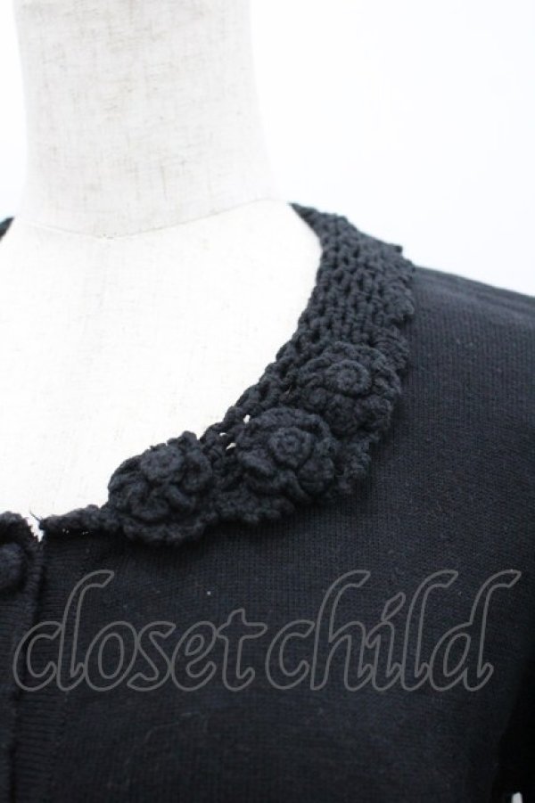 画像3: PINK HOUSE / 雛菊モチーフニットカーディガン  黒 I-26-03-25-027-LO-TO-SA-ZI (3)