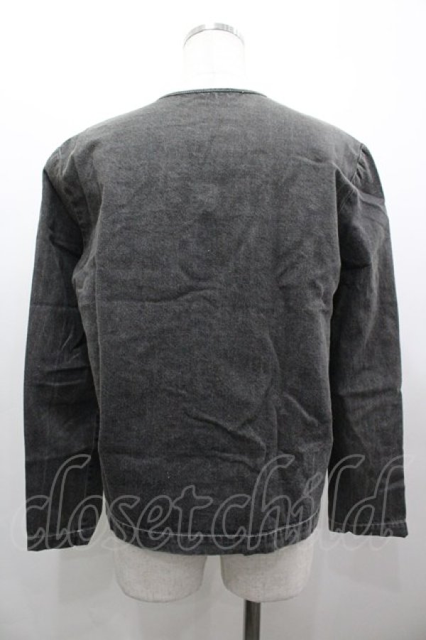 画像2: INGEBORG / デニムフリルブラウス  黒デニム I-26-03-25-028-LO-BL-SA-ZI (2)