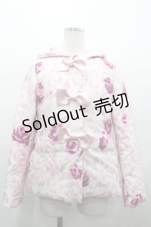 画像: JESUS DIAMANTE / 3つリボンフードダウンジャケット  ピンク I-26-03-25-029-JE-JA-SA-ZI