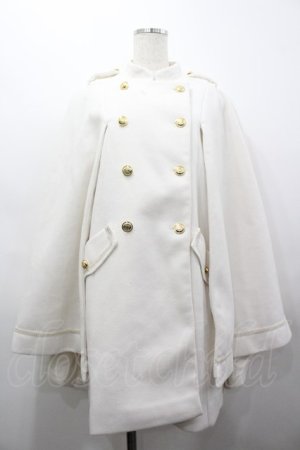 画像: axes femme / ダブルボタンケープコート  白 I-26-03-25-030-AX-CO-SA-ZI