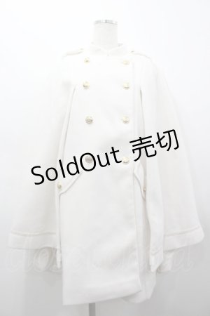 画像: axes femme / ダブルボタンケープコート  白 I-26-03-25-030-AX-CO-SA-ZI