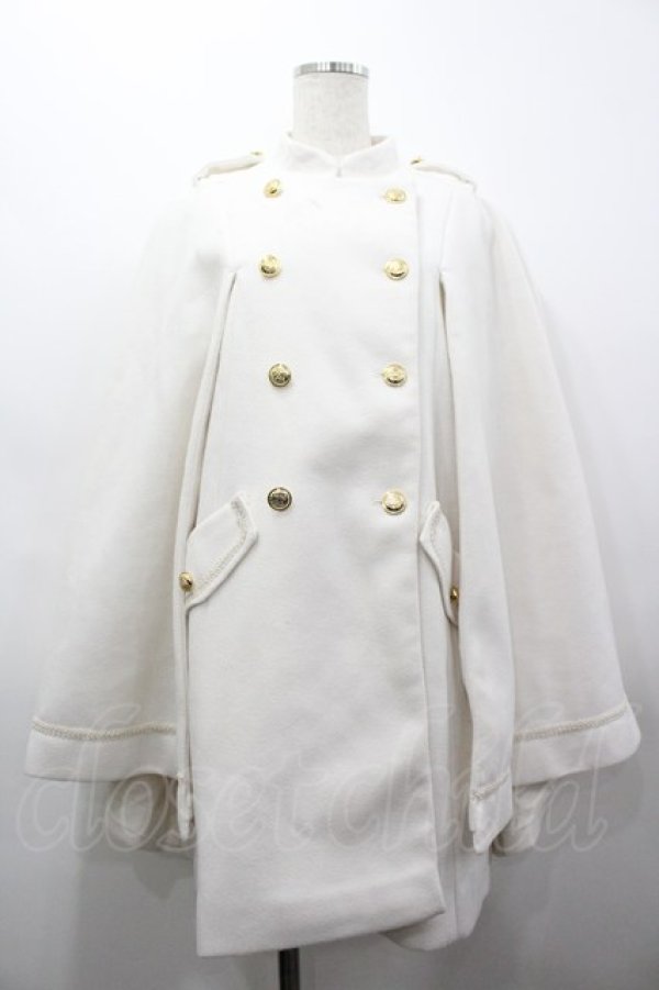 画像1: axes femme / ダブルボタンケープコート  白 I-26-03-25-030-AX-CO-SA-ZI (1)