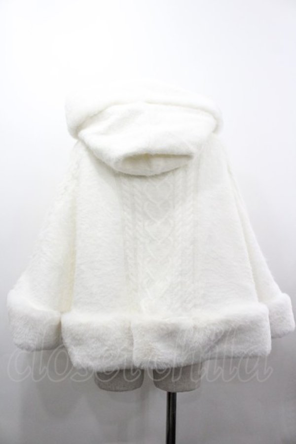 画像2: Amavel / ハートケーブル編みニットポンチョ  白 I-26-03-25-032-CA-CO-SA-ZI (2)