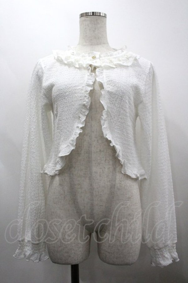 画像1: axes femme / ぽこぽこフリルボレロ F 白 I-26-03-30-001-AX-TO-TE-ZI (1)