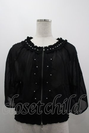 画像: axes femme / フレア袖シアーブルゾン F 黒 I-26-03-30-032-AX-TO-TE-ZI