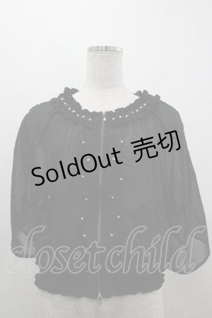 画像: axes femme / フレア袖シアーブルゾン F 黒 I-26-03-30-032-AX-TO-TE-ZI