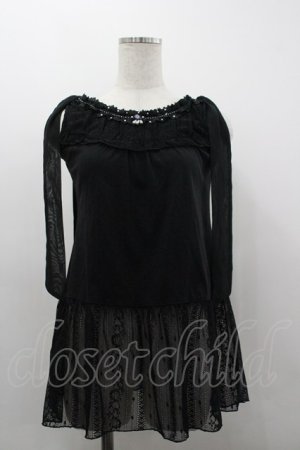 画像: axes femme / 肩リボンロングインナー F 黒 I-26-03-30-033-AX-TO-TE-ZI