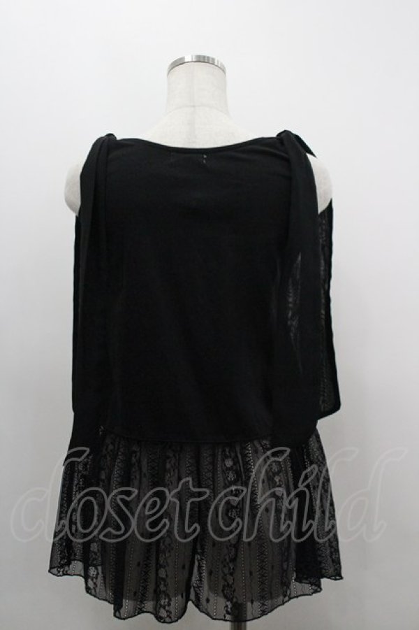 画像2: axes femme / 肩リボンロングインナー F 黒 I-26-03-30-033-AX-TO-TE-ZI (2)