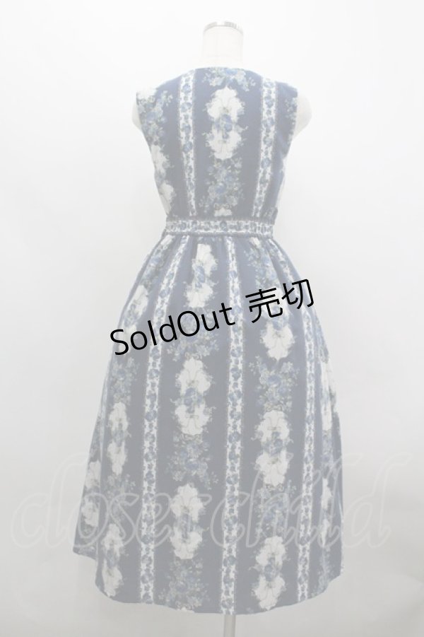 画像3: axes femme / 薔薇ストライプロングワンピース M ブルー I-26-03-30-034-AX-OP-TE-ZI (3)