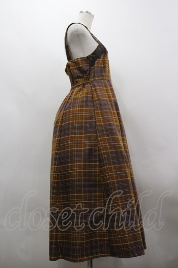 画像4: axes femme / タータンチェック柄ジャンスカ M ブラウン I-26-03-30-035-AX-OP-TE-ZI (4)