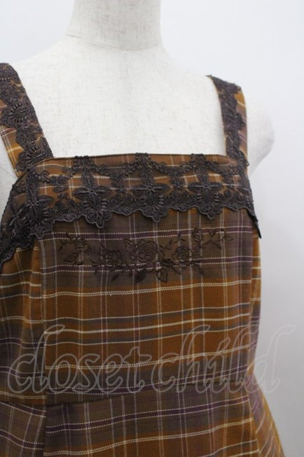 画像5: axes femme / タータンチェック柄ジャンスカ M ブラウン I-26-03-30-035-AX-OP-TE-ZI (5)