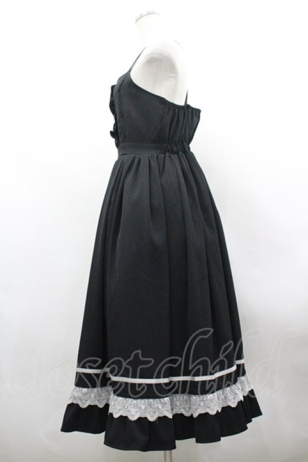 画像2: axes femme POETIQUE / フリルデザインキャミワンピース M 黒 I-26-03-30-037-AX-OP-TE-ZI (2)