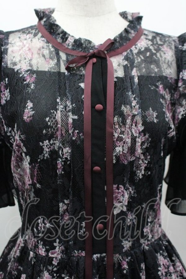 画像5: axes femme / フラワーレースワンピース F 黒 I-26-03-30-038-AX-OP-TE-ZI (5)