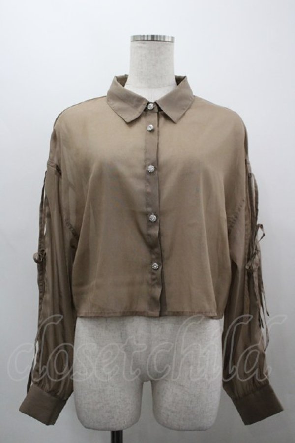 画像1: axes femme / リボン付ラメシアーシャツ F  I-26-03-30-006-AX-TO-TE-ZI (1)