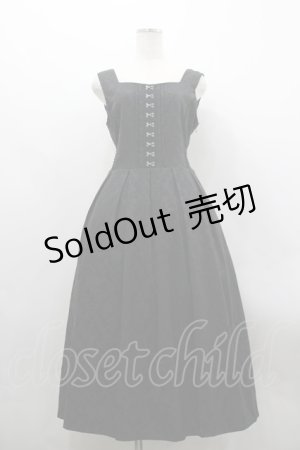 画像: axes femme / コルセット風ジャカードジャンパースカート F 黒 I-26-03-30-040-AX-OP-TE-ZI