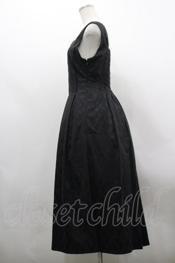 画像2: axes femme / コルセット風ジャカードジャンパースカート F 黒 I-26-03-30-040-AX-OP-TE-ZI (2)