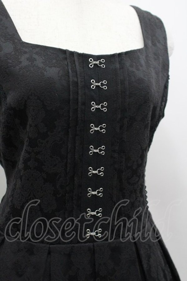 画像5: axes femme / コルセット風ジャカードジャンパースカート F 黒 I-26-03-30-040-AX-OP-TE-ZI (5)