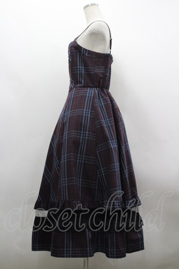 画像2: axes femme / タータンチェックジャンスカ F ワイン I-26-03-30-041-AX-OP-TE-ZI (2)