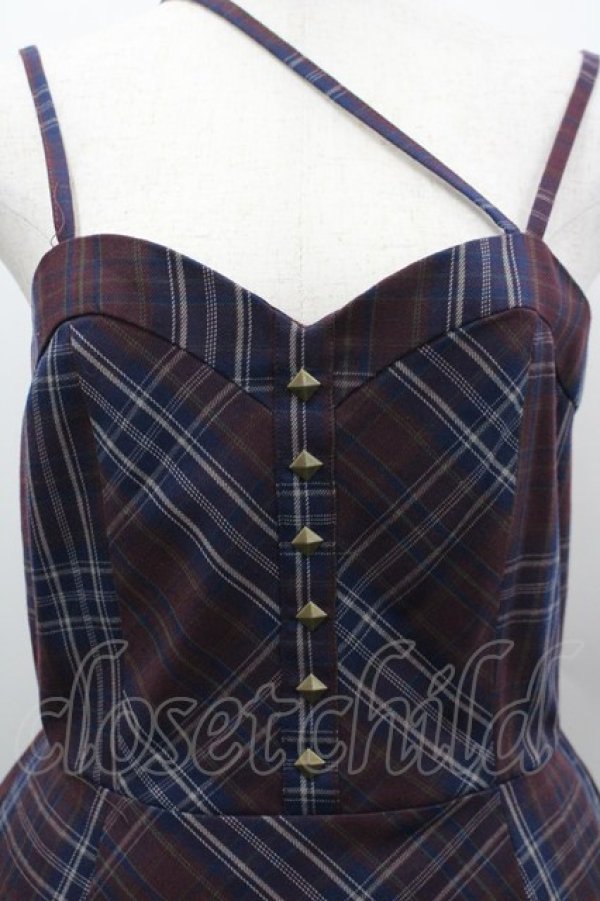 画像5: axes femme / タータンチェックジャンスカ F ワイン I-26-03-30-041-AX-OP-TE-ZI (5)