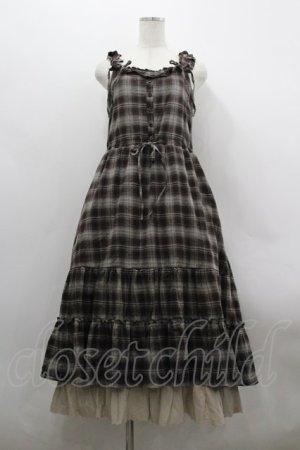 画像: axes femme / コットンレースチェックジャンスカ F ブラウン I-26-03-30-042-AX-OP-TE-ZI