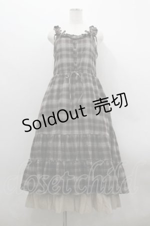 画像: axes femme / コットンレースチェックジャンスカ F ブラウン I-26-03-30-042-AX-OP-TE-ZI