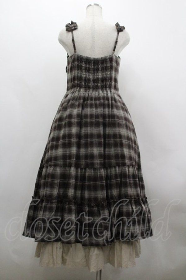 画像3: axes femme / コットンレースチェックジャンスカ F ブラウン I-26-03-30-042-AX-OP-TE-ZI (3)