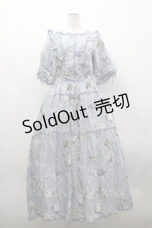 画像: PINK HOUSE / SWAN LAKEプリントワンピース  サックス I-26-03-30-043-LO-OP-SA-ZI